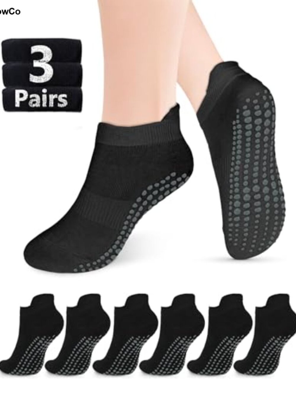 Non Slip Grip Socks for Women Men Pilates Yoga Socks with Grippers